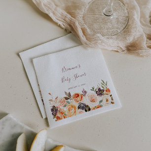 Serviette En Papier Baby shower Floral Chic Boho classique