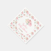 Serviette En Papier Baby shower Floral Citrouille rose (Coin)