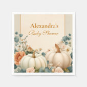 Serviette En Papier Baby shower floral Citrouille rustique (Devant)