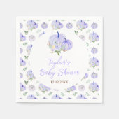 Serviette En Papier Baby shower Floral Citrouille violet (Devant)