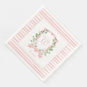 Serviette En Papier Baby shower Floral Crest Dîner en papier (Coin)