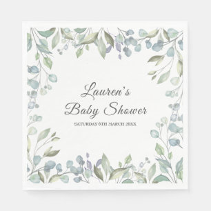 Serviette En Papier Baby shower Floral de campagne / Saupoudrer