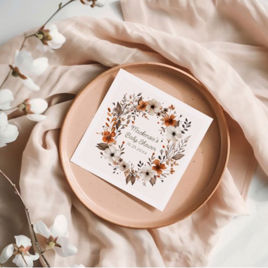 Serviette En Papier Baby shower Floral de Chocal