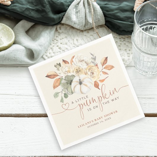Serviette En Papier Baby shower floral de Little Citrouille Fall