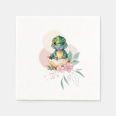 Serviette En Papier Baby shower floral d'éclosion d'alligator pour béb (Devant)