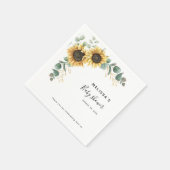 Serviette En Papier Baby shower floral d'Eucalyptus de tournesol (Coin)