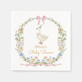 Serviette En Papier Baby shower floral d'oie soyeux serviettes (Devant)