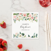 Serviette En Papier Baby shower floral élégant et verdoyant (En situation)