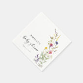 Serviette En Papier Baby shower Floral fleur sauvage (Coin)