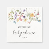 Serviette En Papier Baby shower Floral Fleur sauvage (Devant)