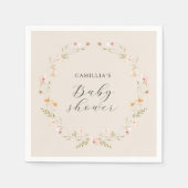 Serviette En Papier Baby shower Floral fleur sauvage Boho (Devant)