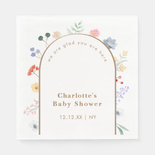 Serviette En Papier Baby shower Floral Fleur sauvage Boho Arch Spring