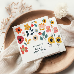Serviette En Papier Baby-Shower Floral Moderne