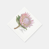Serviette En Papier Baby shower Floral Moderne Fleur Protea Rose (Coin)