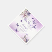 Serviette En Papier Baby shower floral papillon aquarelle (Coin)