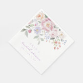 Serviette En Papier Baby Shower Floral Printanier pour Mariage (Coin)