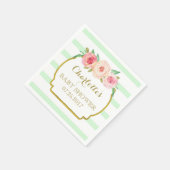 Serviette En Papier Baby shower floral rose or à la menthe vert (Coin)