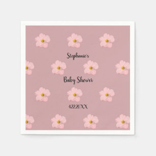 Serviette En Papier Baby shower floral rose Petunia Motif Artsy 2024