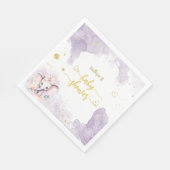 Serviette En Papier Baby shower Floral Safari Elephant Violet (Coin)