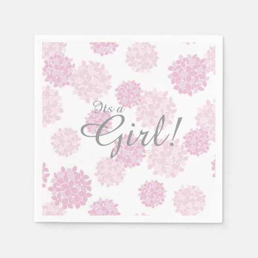 Serviette En Papier baby shower floral simple fille couche botanique (Devant)