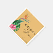 Serviette En Papier Baby shower floral tropical (Coin)