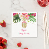 Baby shower floral tropical à ananas