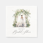 Serviette En Papier Baby Shower Floral Végétal Aquarelle (Devant)