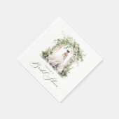 Serviette En Papier Baby Shower Floral Végétal Aquarelle (Coin)