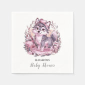 Serviette En Papier Baby shower Forest Pastel Wolf (Devant)