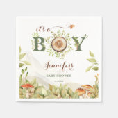 Serviette En Papier Baby shower forestier (Devant)