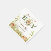 Serviette En Papier Baby shower forestier (Coin)