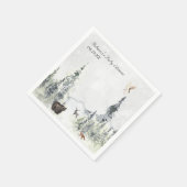 Serviette En Papier Baby shower forestier de bois personnalisé (Coin)