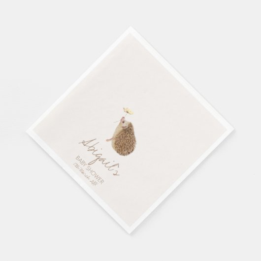 Serviette En Papier Baby shower forestier de Hérisson (Coin)