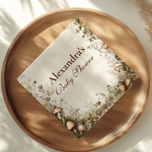 Serviette En Papier Baby shower forestier des champignons des bois