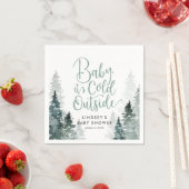 Serviette En Papier Baby shower forestier d'hiver (En situation)