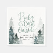 Serviette En Papier Baby shower forestier d'hiver (Devant)