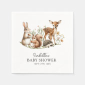 Serviette En Papier Baby shower forestier Végétation Forêt Animaux (Devant)