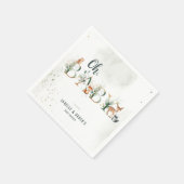Serviette En Papier Baby shower forestier verdoyant (Coin)