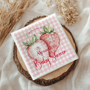 Serviette En Papier Baby Shower Forêt de Fraises