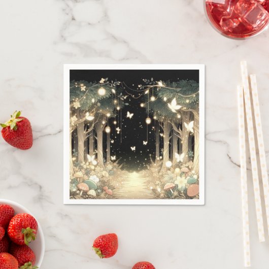 Serviette En Papier Baby shower Forêt Enchantée Magique (En situation)