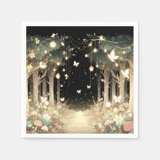 Serviette En Papier Baby shower Forêt Enchantée Magique (Devant)