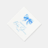 Serviette En Papier Baby shower Garçon à arc bleu (Coin)