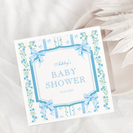 Serviette En Papier Baby shower Garçon bleu