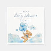 Serviette En Papier Baby shower garçon bleu attente mou (Devant)