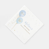 Serviette En Papier Baby shower Garçon Bleu Chic (Coin)