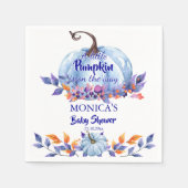 Serviette En Papier Baby shower garçon bleu citrouille (Devant)