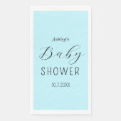 Serviette En Papier Baby shower Garçon bleu élégant (Devant)