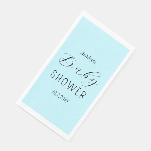 Serviette En Papier Baby shower Garçon bleu élégant (Coin)