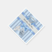 Serviette En Papier Baby shower Garçon Bleu Petit Prince Couronne 3a (Coin)