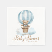 Serviette En Papier Baby shower Garçon bleu Teddy Bear (Devant)